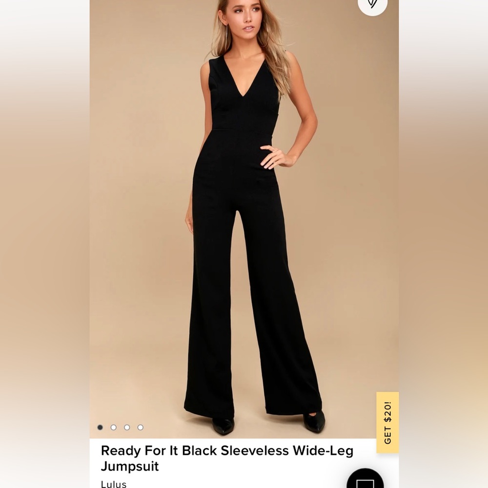 Lulus black sleeveless wide leg jumpsuit